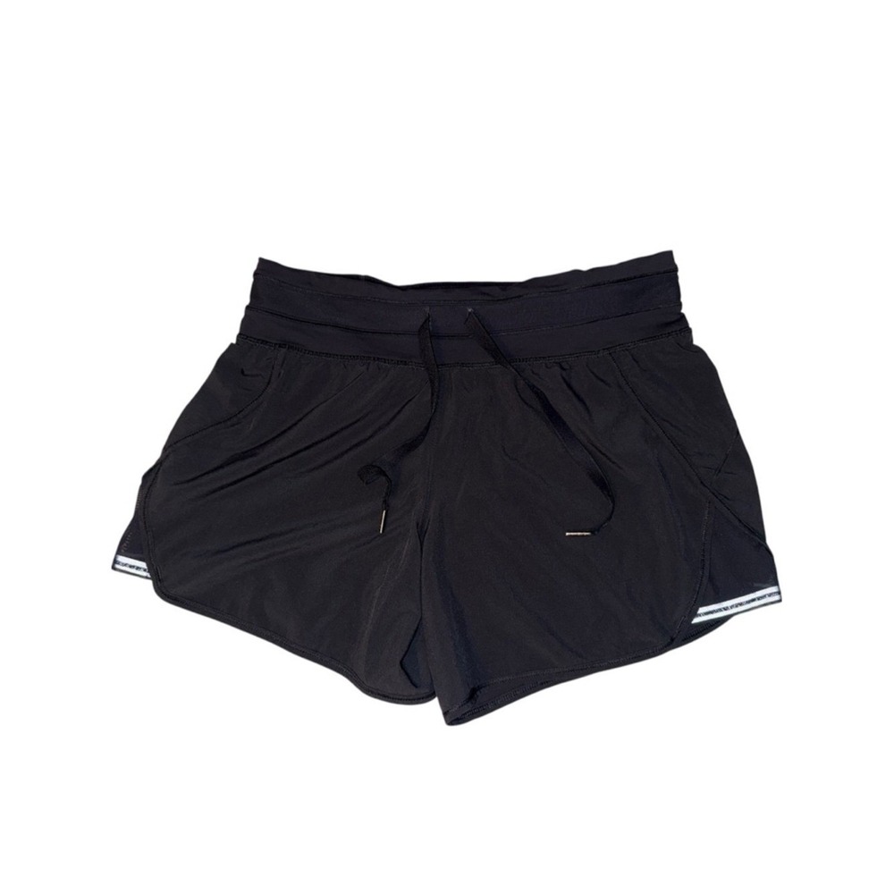 Lululemon Black Speed Up Running Shorts Women Size 8 Low Rise Activewear